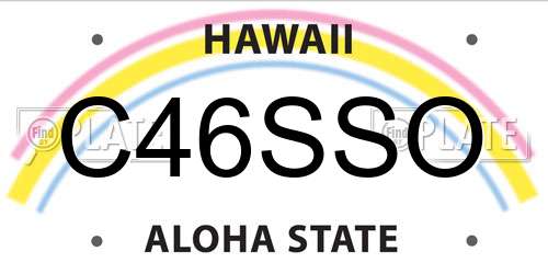 C46SSO Hawaii License Plate