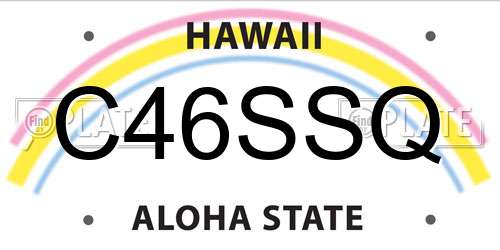 C46SSQ Hawaii License Plate