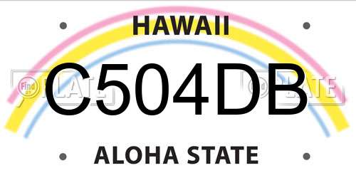 C504DB Hawaii License Plate