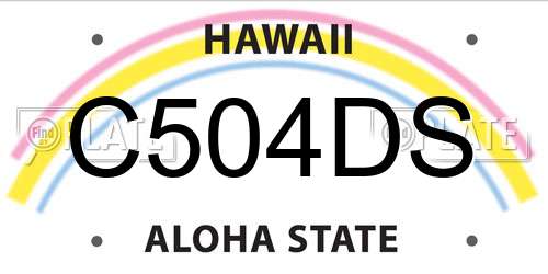 C504DS Hawaii License Plate
