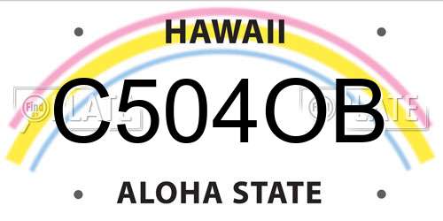 C504OB Hawaii License Plate