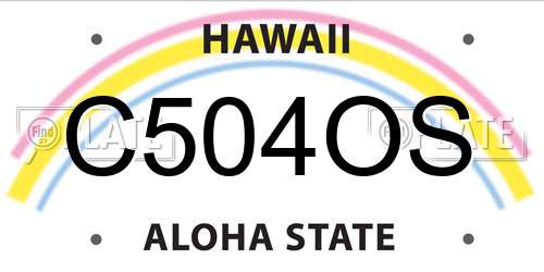 C504OS Hawaii License Plate