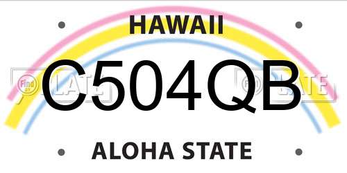 C504QB Hawaii License Plate