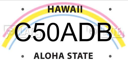 C50ADB Hawaii License Plate