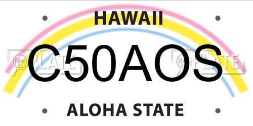 C50AOS Hawaii License Plate