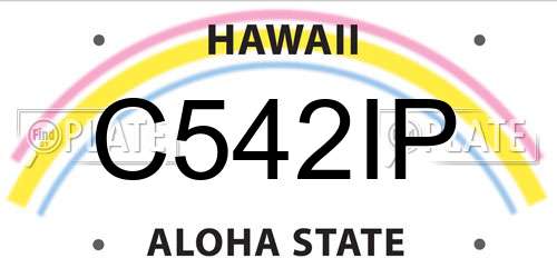 C542IP Hawaii License Plate