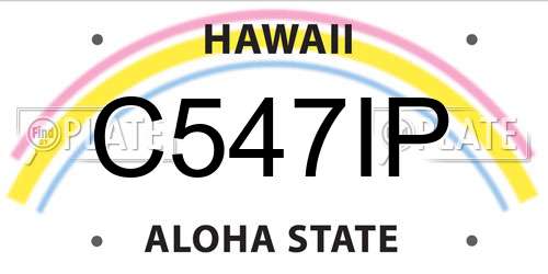 C547IP Hawaii License Plate