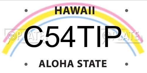 C54TIP Hawaii License Plate