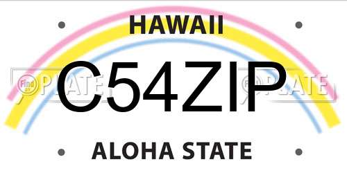 C54ZIP Hawaii License Plate