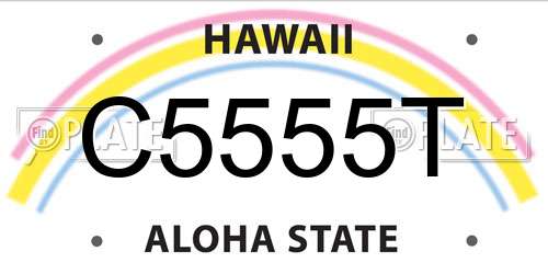 C5555T Hawaii License Plate