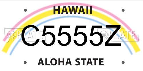 C5555Z Hawaii License Plate