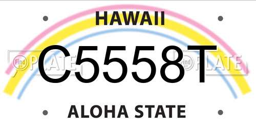 C5558T Hawaii License Plate