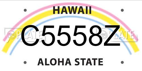 C5558Z Hawaii License Plate