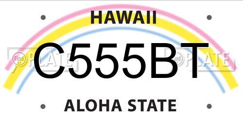 C555BT Hawaii License Plate