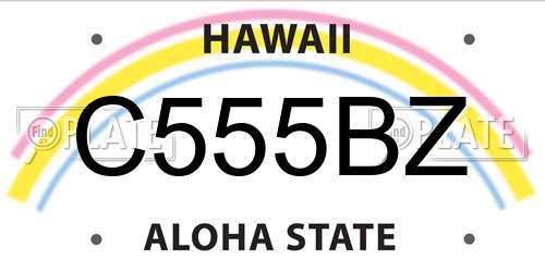 C555BZ Hawaii License Plate