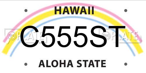 C555ST Hawaii License Plate