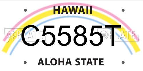 C5585T Hawaii License Plate