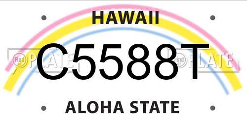 C5588T Hawaii License Plate