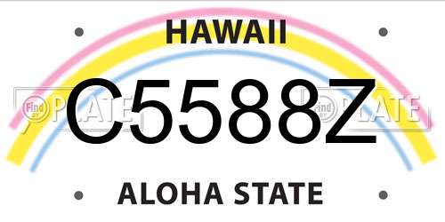 C5588Z Hawaii License Plate