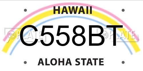 C558BT Hawaii License Plate