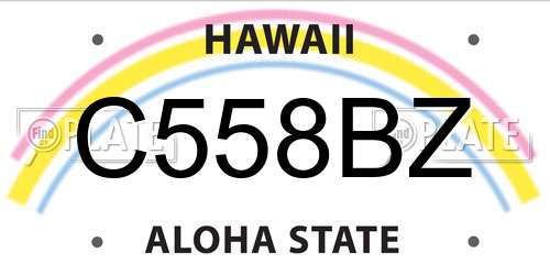 C558BZ Hawaii License Plate