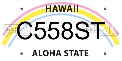 C558ST Hawaii License Plate