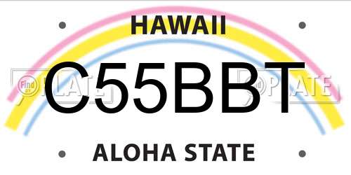 C55BBT Hawaii License Plate