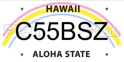 C55BSZ Hawaii License Plate
