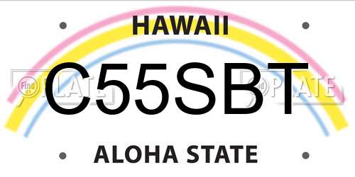 C55SBT Hawaii License Plate