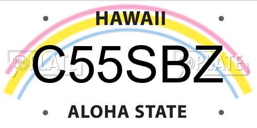 C55SBZ Hawaii License Plate
