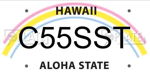 C55SST Hawaii License Plate