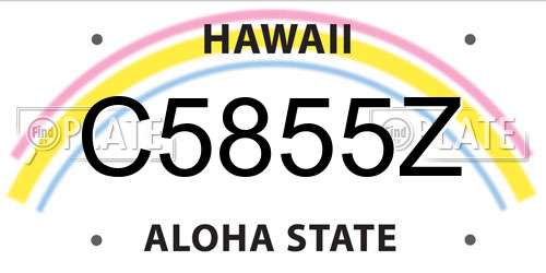 C5855Z Hawaii License Plate