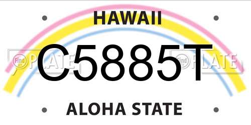 C5885T Hawaii License Plate