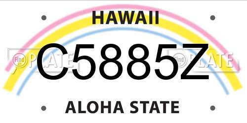 C5885Z Hawaii License Plate