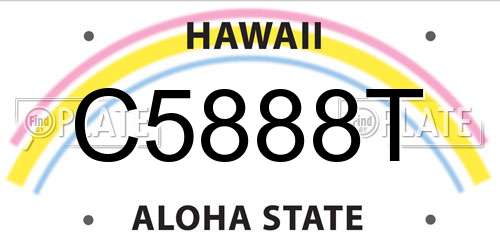 C5888T Hawaii License Plate