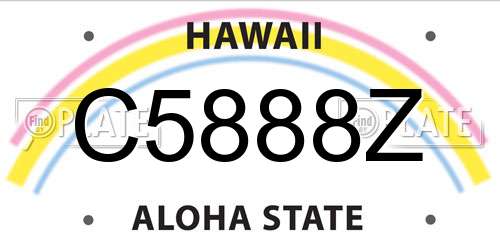 C5888Z Hawaii License Plate