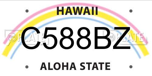 C588BZ Hawaii License Plate