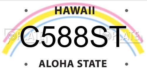 C588ST Hawaii License Plate