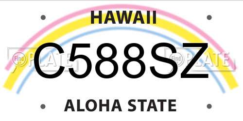 C588SZ Hawaii License Plate