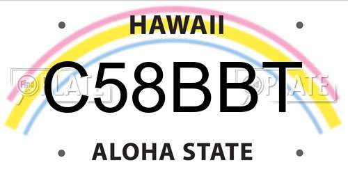 C58BBT Hawaii License Plate