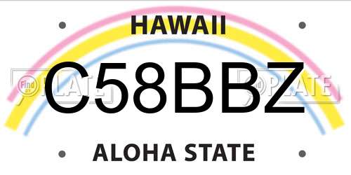C58BBZ Hawaii License Plate
