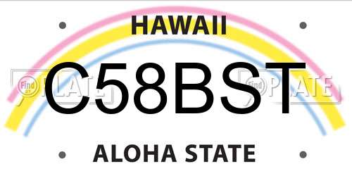 C58BST Hawaii License Plate