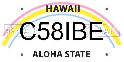 C58IBE Hawaii License Plate