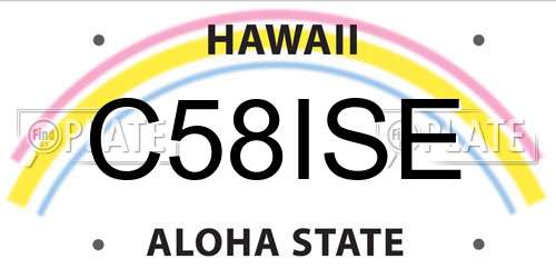 C58ISE Hawaii License Plate