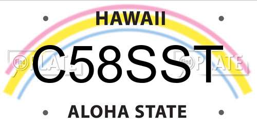 C58SST Hawaii License Plate