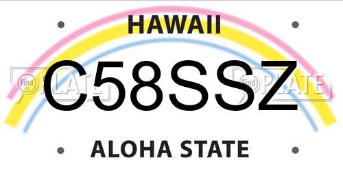 C58SSZ Hawaii License Plate