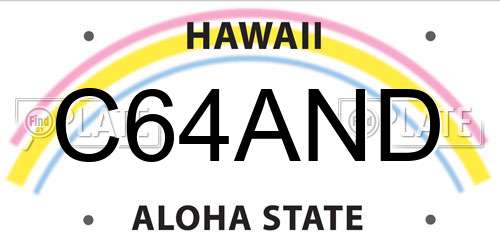 C64AND Hawaii License Plate