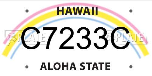 C7233C Hawaii License Plate
