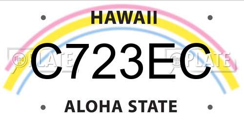 C723EC Hawaii License Plate
