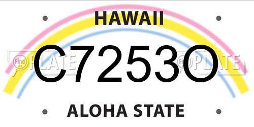 C7253O Hawaii License Plate